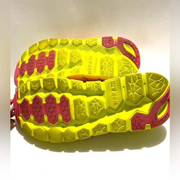 Hoka one conquest 2 bright neon coral orange running shoes sneakers women’s 9.5 - Picture 11 of 13